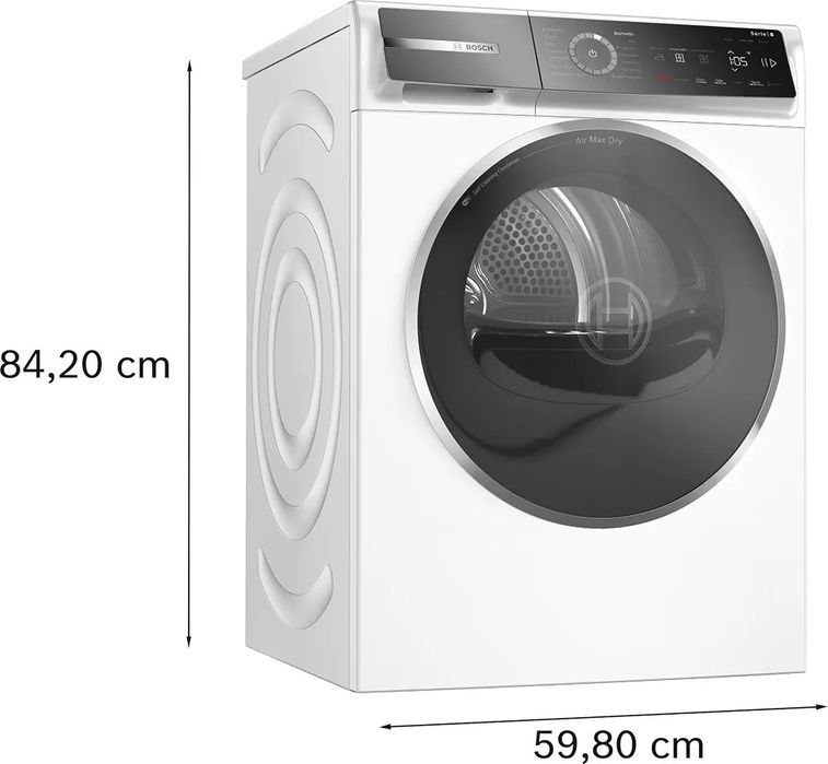 Нова инверторна смарт сушилня с термопомпа Bosch Series 8 Smart 9 kg AutoDry WRB247C40 самопочистване