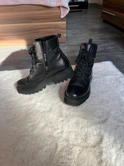 Боти тип кубинки естествена кожа