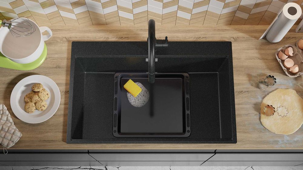 графит Кухненска Мивка от гранит Осло 80 XXL Top 780 x 500 mm