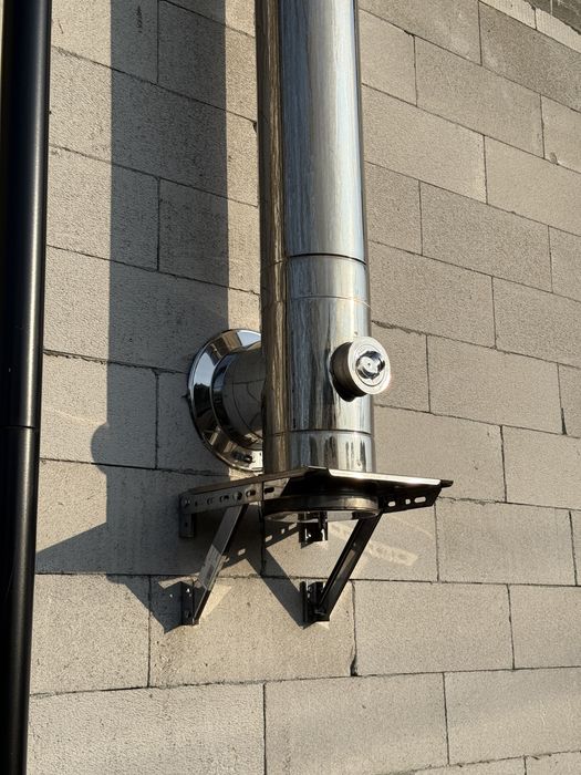 Horn de inox Coș de fum cu dublu izolatie VERMICULIT grosime tablă: 1 mm