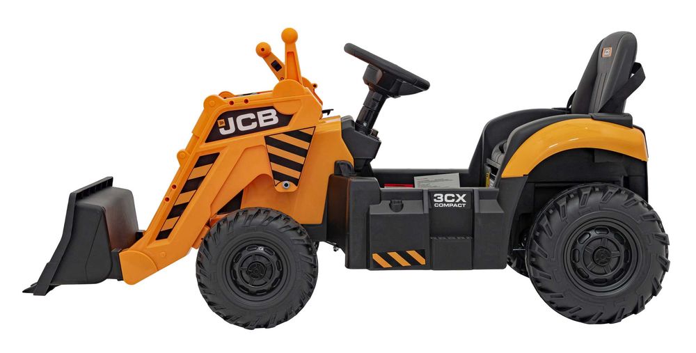Tractor electric pentru copii cu cupa manuala JCB (0960) Galben