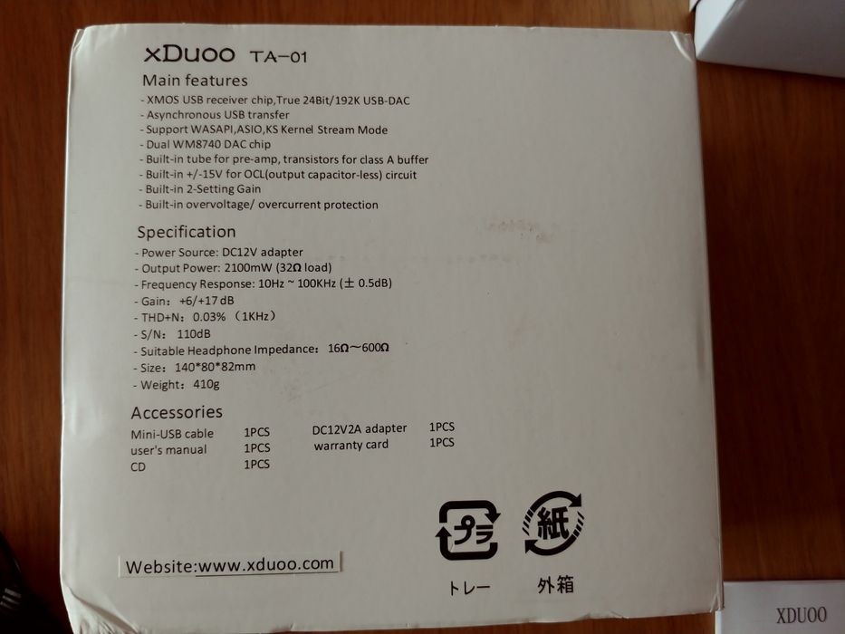 Amplificator audio pentru casti cu tub si DAC USB Xduoo TA-01