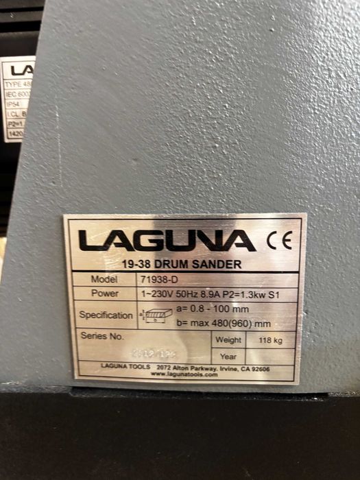Продавам Барабанен Шлайф Laguna 19-38 Drum Sander (230V)