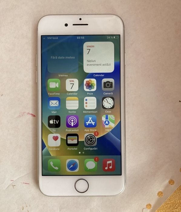 Iph.8 alb de 64gb . Baterie 91%