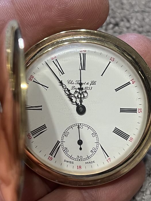 Vând ceas de buzunar Tissot / Chs. Tissot & Fils – Depuis 1853, model Savonnette / hunter case, mecanic, 49.5 MM Swiss Made
