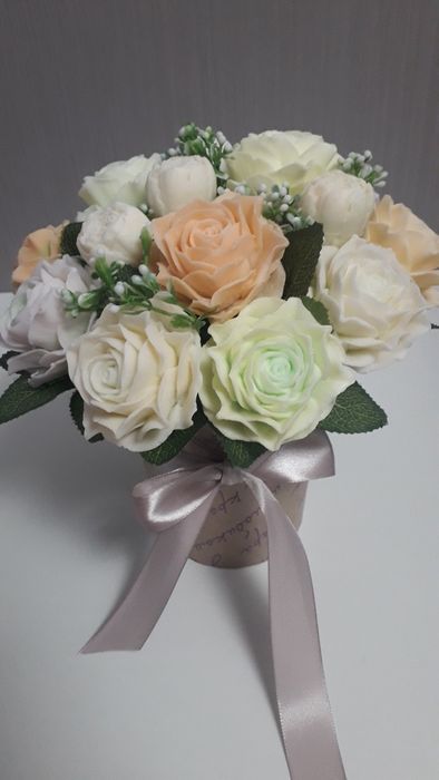 Розы из мыла букет