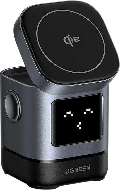UGREEN Uno Q2 2-в-1 магнитная Qi2-беспроводная зарядка.