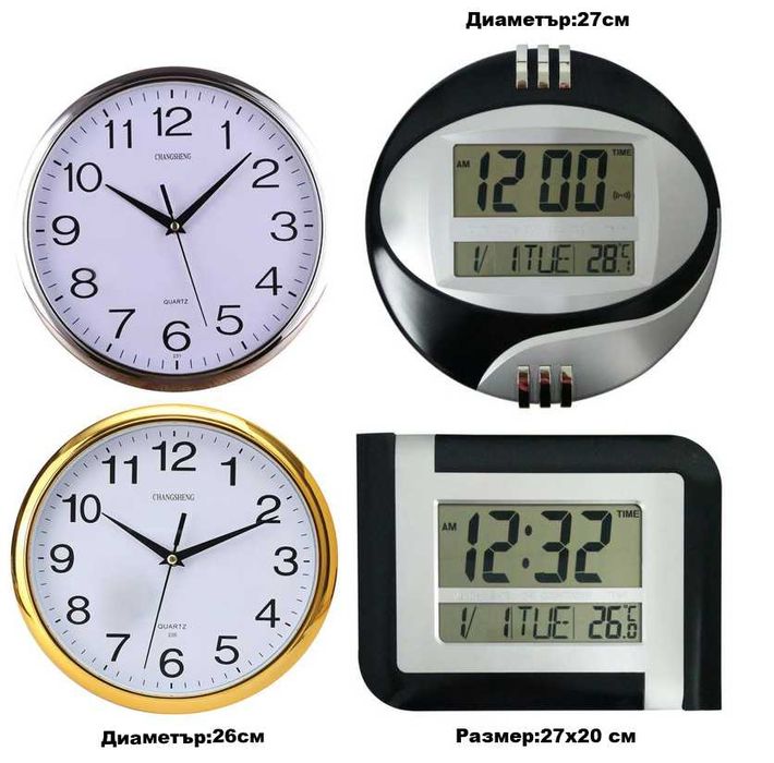 НОВ Постоянно светещ ЛЕД ЧАСОВНИК.LED Часовници на Ток.ДомашенБудилник