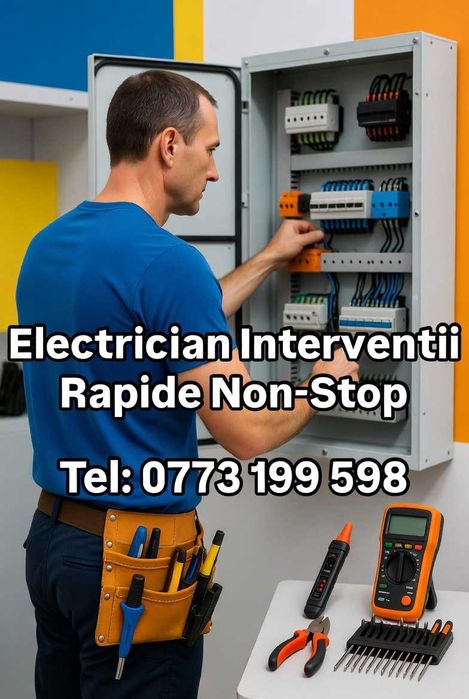 Electrician Urgente Non-Stop 24/7 Prize Intrerupatoare Corpuri Iluminat Tablouri Electrice Montaj Electrocasnice Calculatoare PC