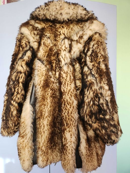 Haina vintage de blana si piele naturala
