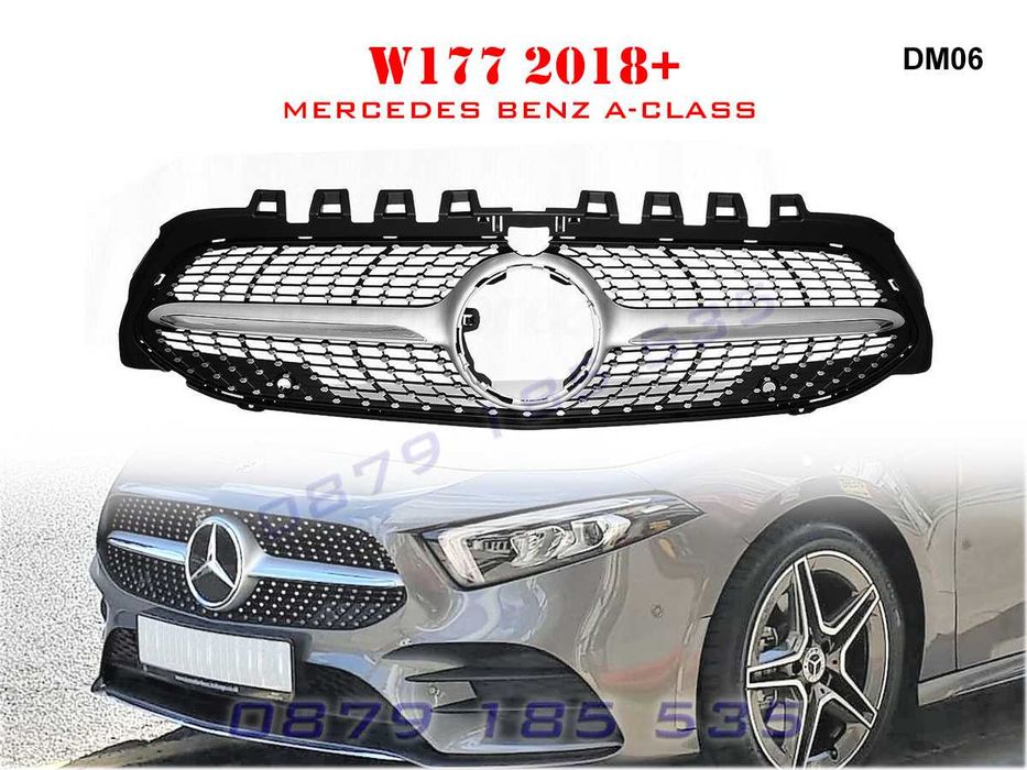 Предна решетка тип диамант Mercedes A W177 AMG тунинг грил мерцедес а