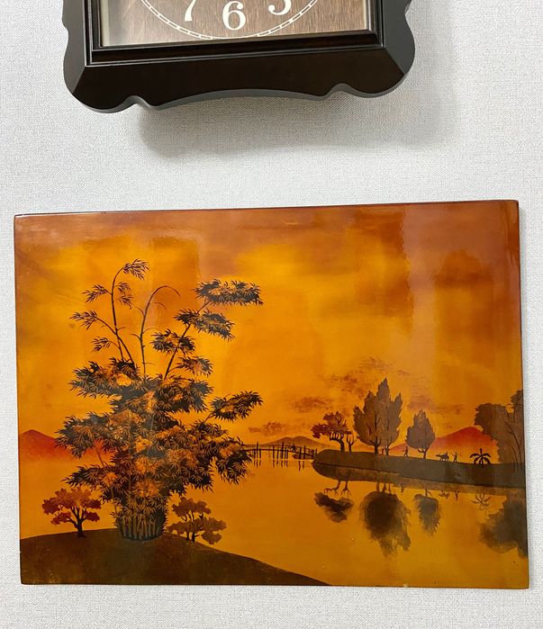 Панно из соломки парусник винтаж ссср 43х49см