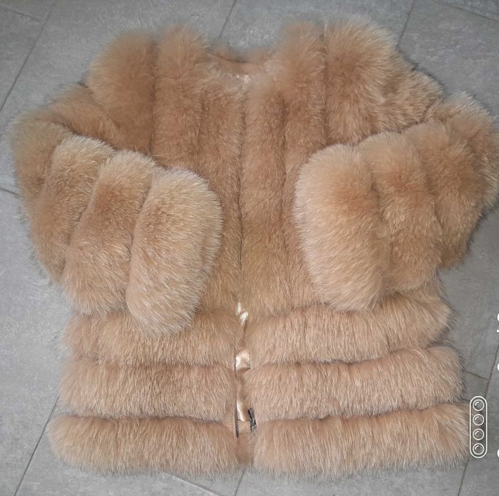 Дамско палто естествен косъм,уникален модел-Турция