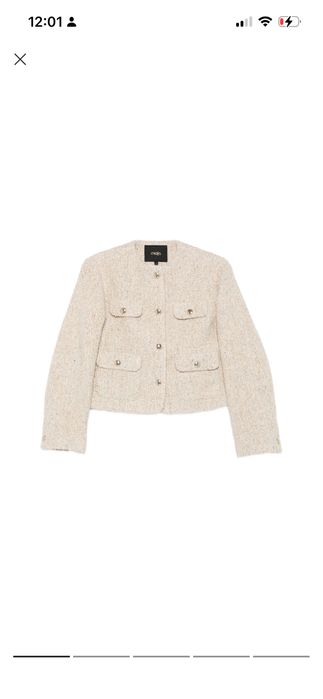 Maje яке сако букле със златисти емблематични копчета ново