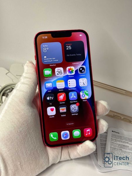 iPhone 14, 256GB, RED, 100% батерия, 1г. пълна ГАРАНЦИЯ!