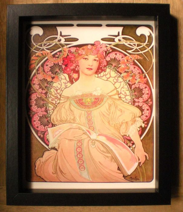 Colecţie 9 lucrări Alphonse Mucha_reproduceri pe pânză înrămată