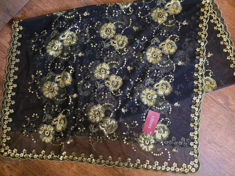 Черна дамска чанта + шал