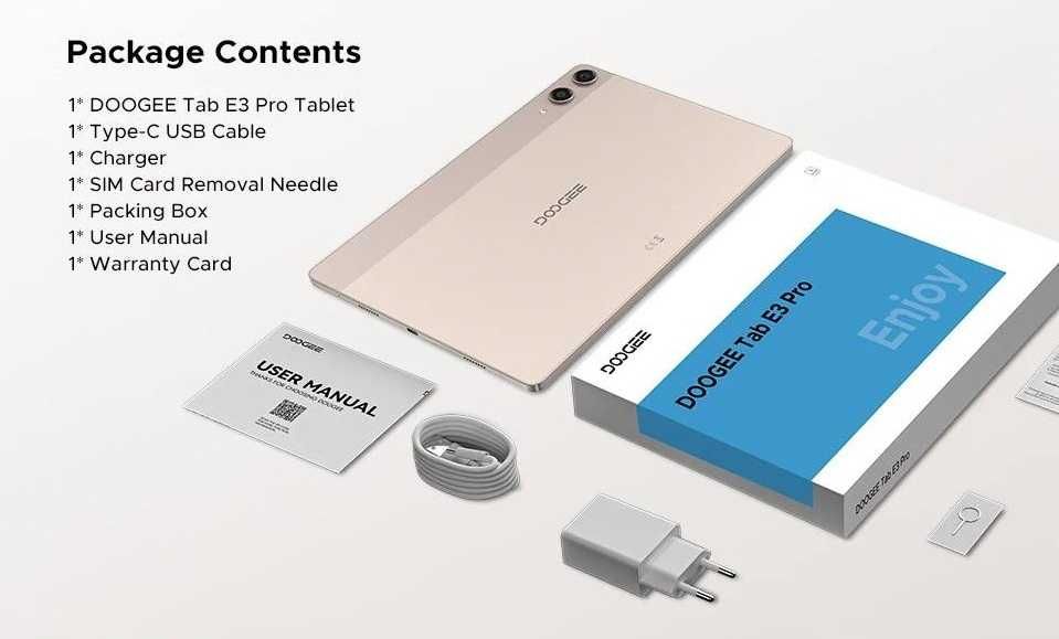 Doogee Tab E3 Pro 32GB RAM 256GB ROM, Таблет с 13' екран