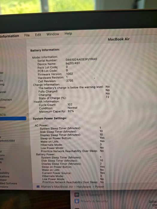 Apple MacBook Air 13” (M1, 2020) – 8GB RAM, 256GB SSD – Excellent Condition