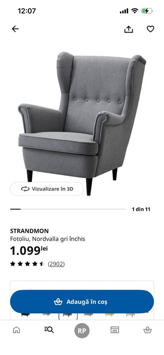 Vând fotoliu galben ikea strandmon
