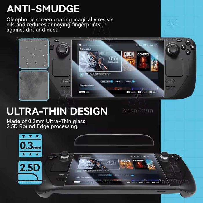 Два Steam Deck Tempered Glass Screen Protectors