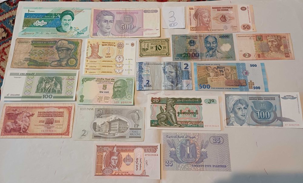 Bancnote loturi 20 bucăți/necirculate și circulate