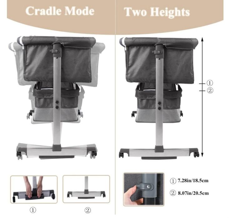 Patut bebelusi 3 in 1 Senmase GRI IN/Otel carbon