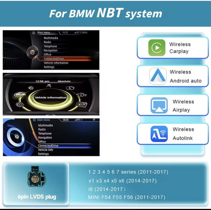 Modul Carplay/Android Auto BMW iDrive CIC & NBT System