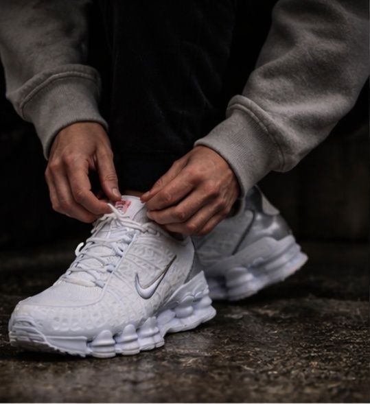 Nike Shox TL White & Metallic Silver