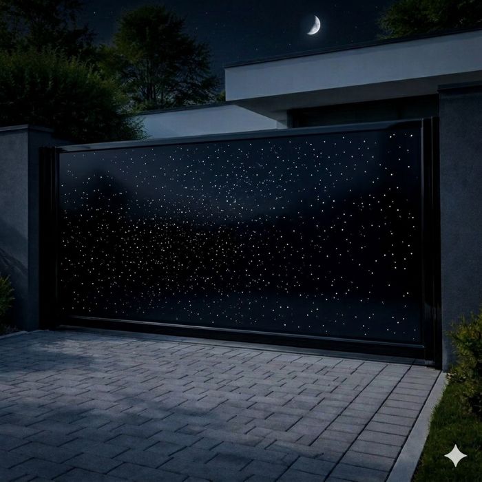 Откатные ворота звездное небо