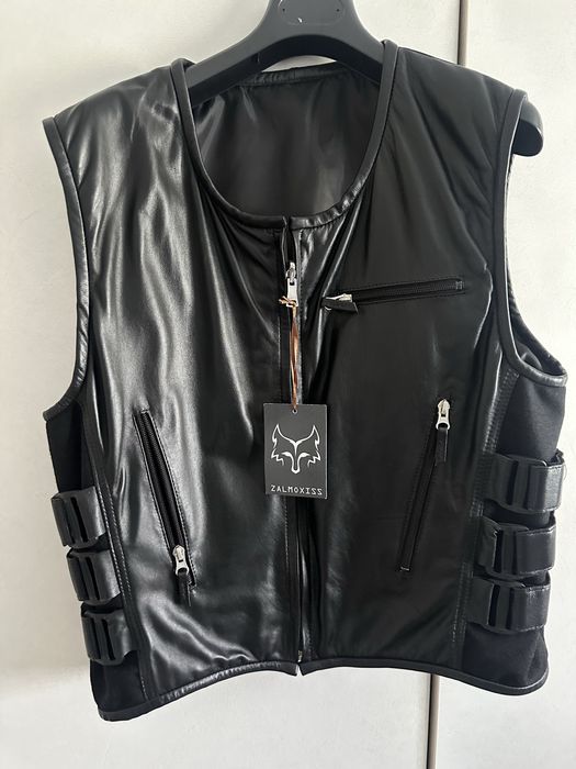 Vestă piele moto black M/L