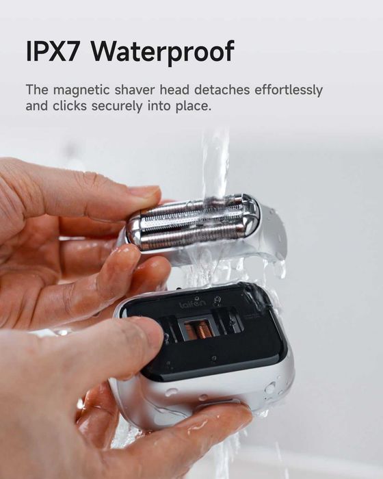 Laifen P3 Pro – Мъжка електрическа самобръсначка за лице с 3 ножчета (сребриста)