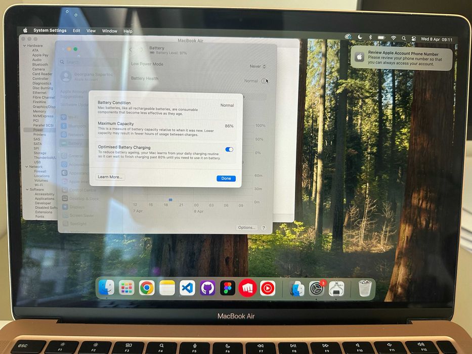 MacBook Air M1 13" 8GB Ram, 256GB SSD