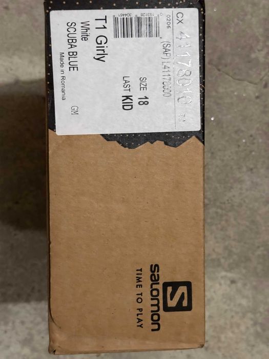 Детски Ски Обувки Salomon - T1 Girly White/Scuba Blue/Размер 18