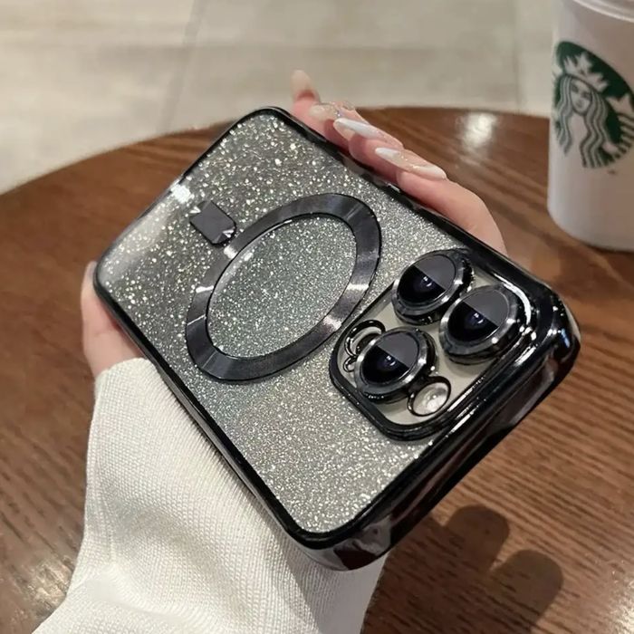 Блестящ силиконов калъф Magsafe за iPhone 13/14/15 PLUS, PRO и PRO MAX