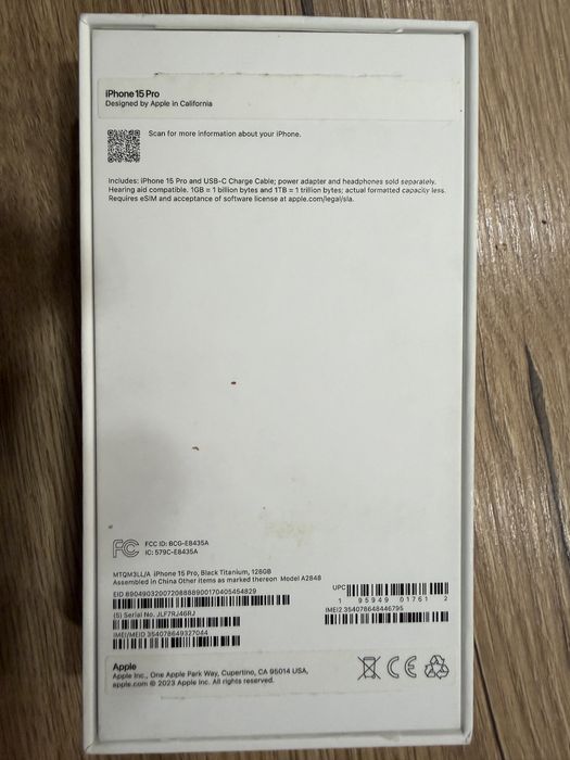 Iphone 15 pro 128 gb Esim