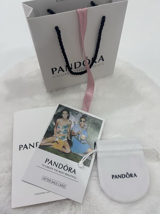 Кольцо Pandora, белое сердцо