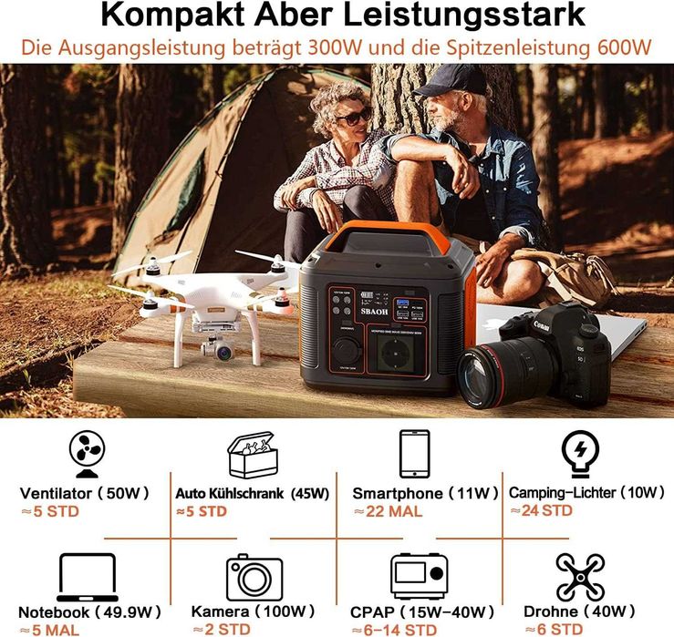 Намален 50% - Преносима Захранваща Станция SBAOH 300W/296Wh – Соларен