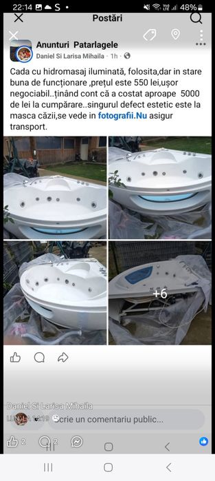 Cada mare cu hidromasaj