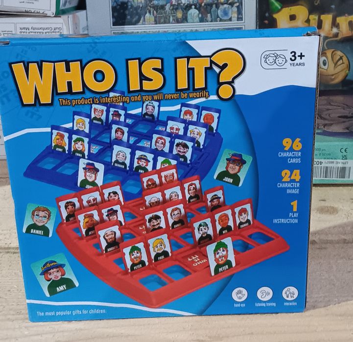 Joc de societate numit "Who Is It?", similar cu popularul joc "Ghiceșt