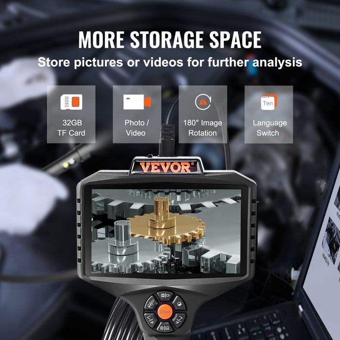 Camera Inspectie 3 Lentile,Ecran IPS 127mm,8X Zoom,10 LED,5m