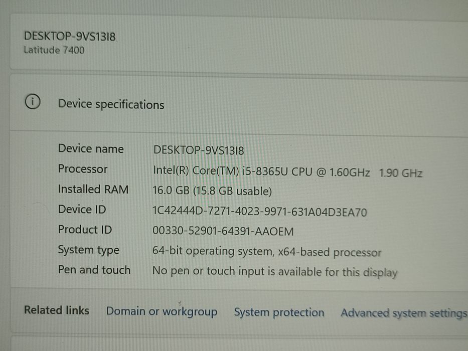 Laptop Dell Latitude 3500 - i5-8365u/ 16gb ddr4/ 275Gb SSD/ Baterie 4h