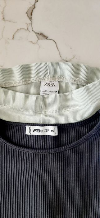 Set pentru fete, colanti scurti ZARA si tricou NewYorker/13ani