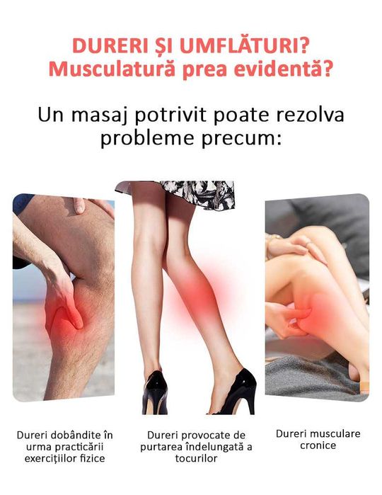 Aparat masaj picior, cu incalzire si compresie, relaxeaza muschii