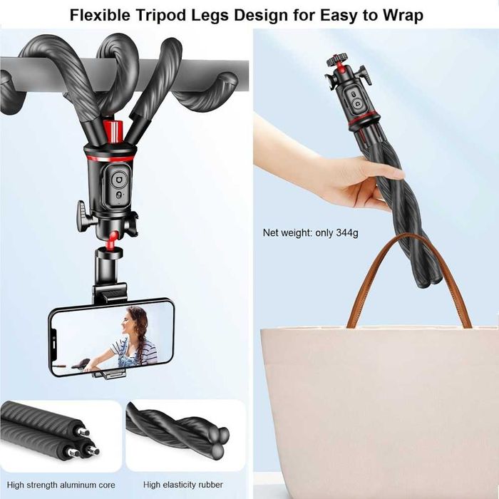 HSU C03 Flexible Tripod – Телескопичен статив 3в1 тип Октопод