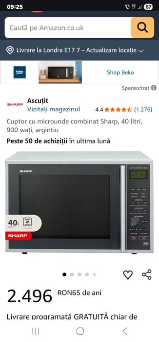 Cuptor cu microunde combinat Sharp