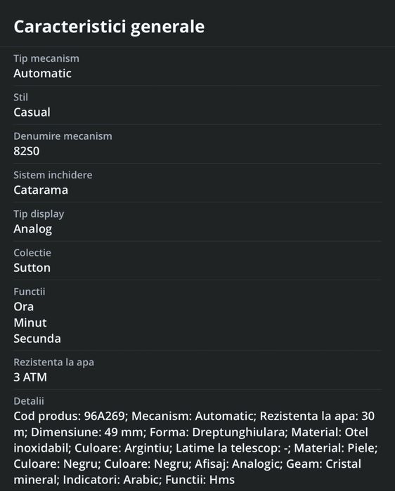 Ceas barbatesc Bulova 96A269