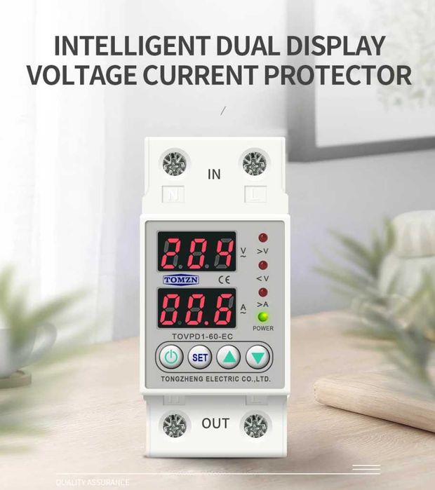 TOMZN 63A Защитно устройство за пренапрежение, цифрово реле за защита