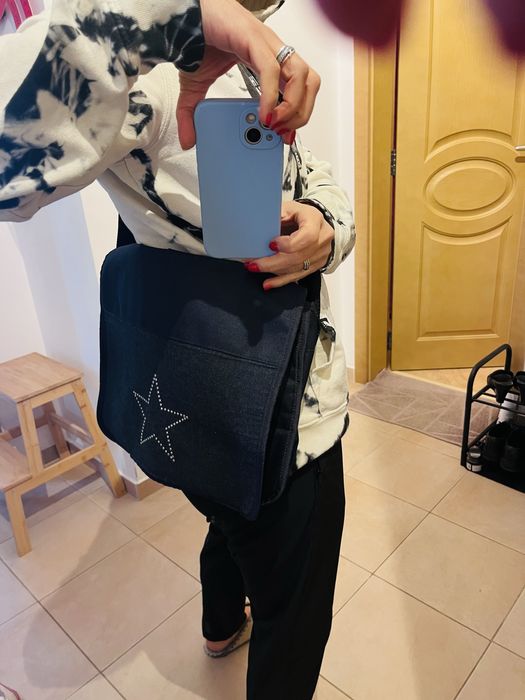 Чанта дънкова през рамо 13-14 инча