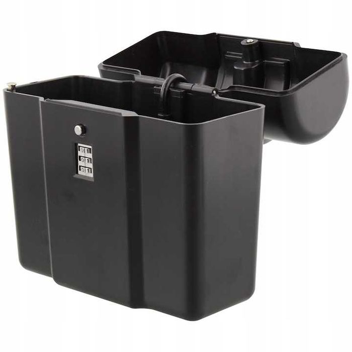 Преносим сейф с код, Пластмаса, 1,4 л, 18 x 8,5 x 15 cm, Черен,бял